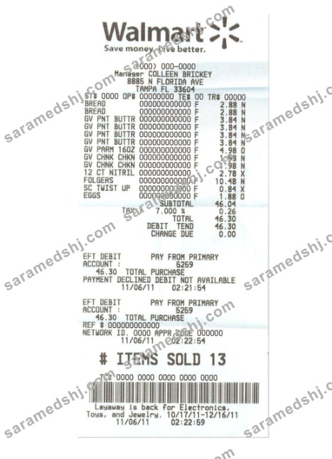 WALMART payment check version 2